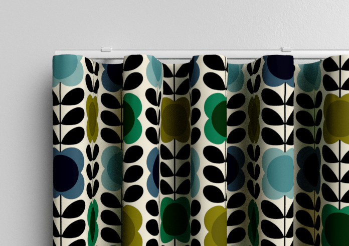 Orla Kiely Spot Flower Stem, Blue & Green - Made to Measure Curtains - Image 13